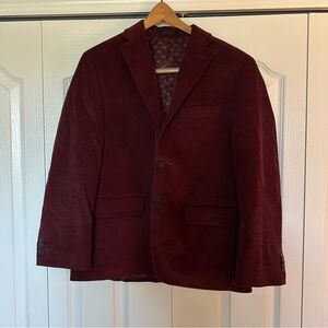 Michael Kors Men's Burgundy Corduroy Sport Coat Blazer – Size 38S – Two-Button